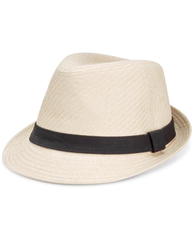 Mens Levis Twill-Band Straw Fedora Natural Product Image