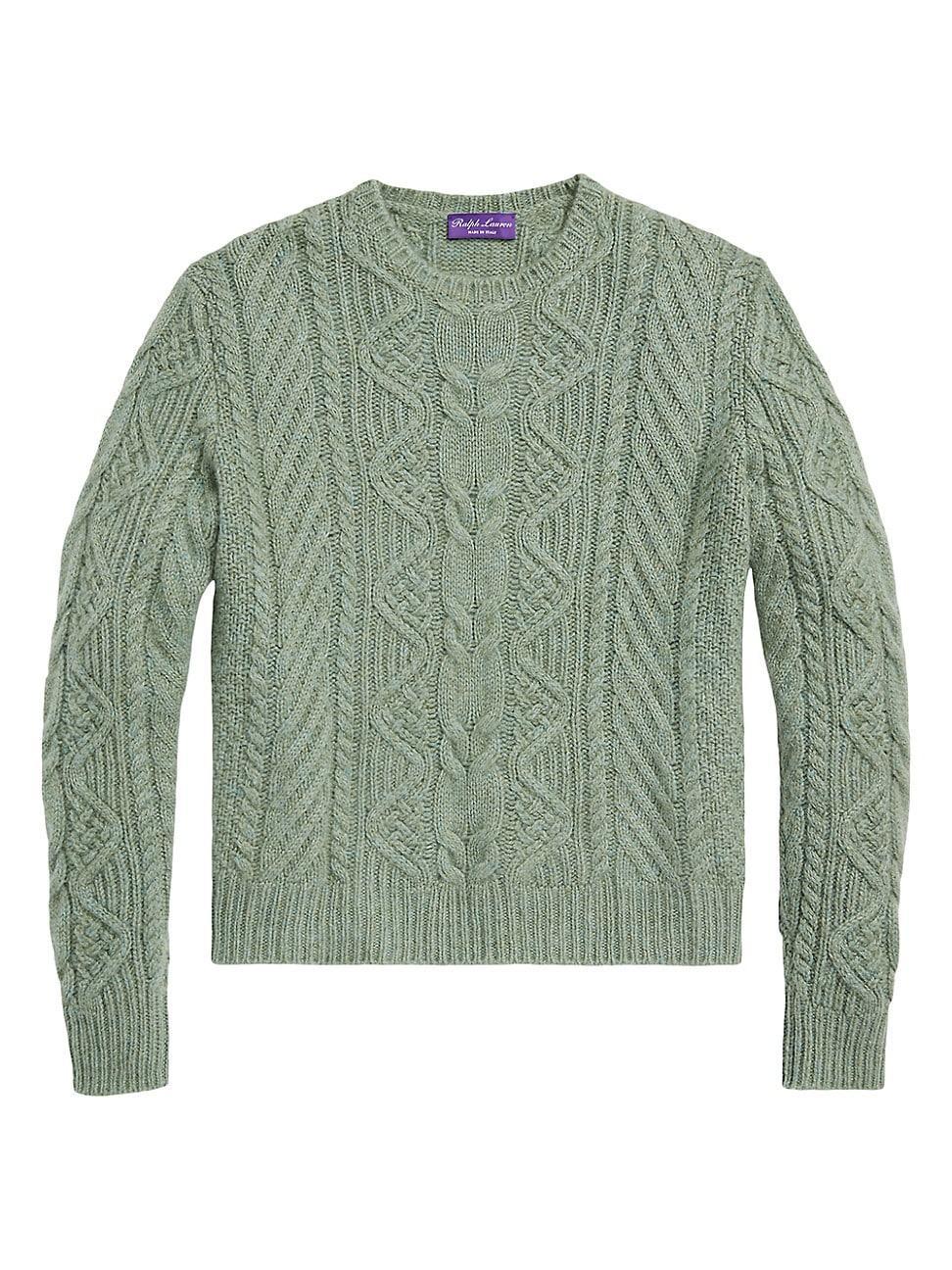 Mens Cable-Knit Cashmere Crewneck Sweater Product Image