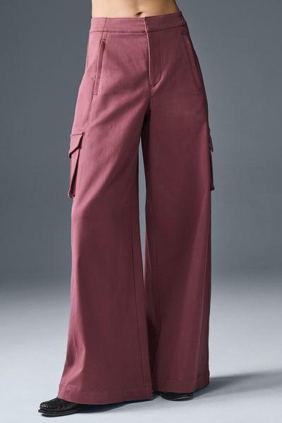 Show Off Cargo Wide Leg Trouser (Regular) - Burgundy Truffle Product Image