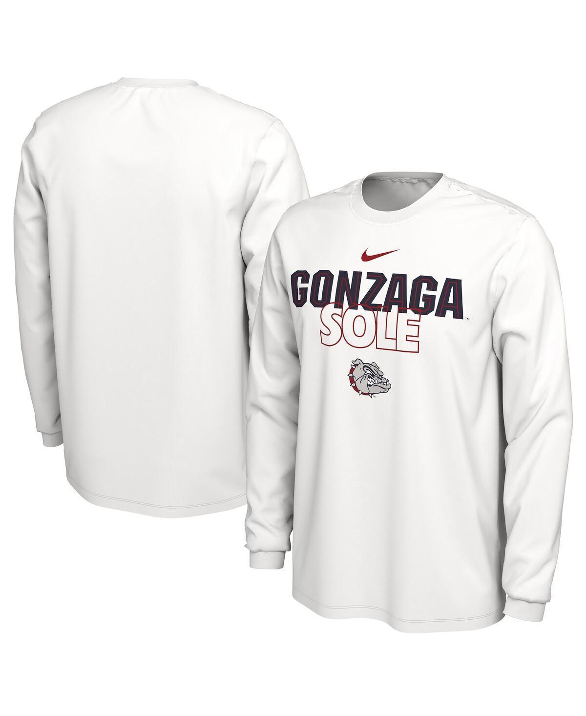 Mens Nike White Gonzaga Bulldogs On Court Long Sleeve T-shirt Product Image