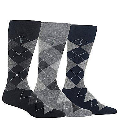 3-pack Argyle Socks In Navy/grey Heather Product Image