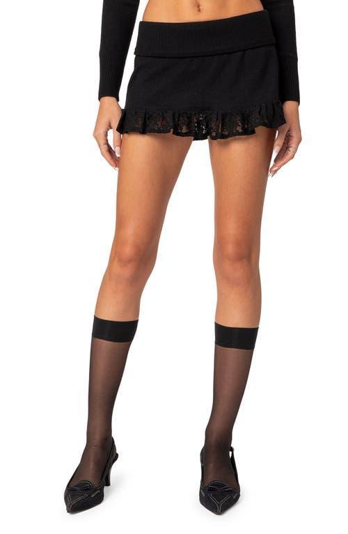 EDIKTED Lace Ruffle Trim Miniskirt Product Image