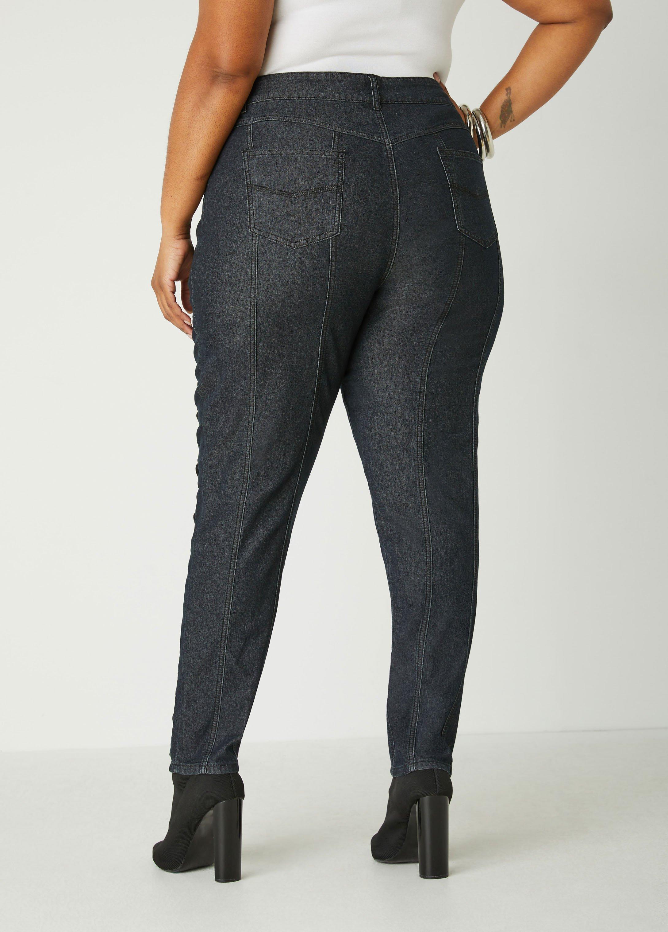 Laced Up Mid Rise Skinny Jeans Product Image