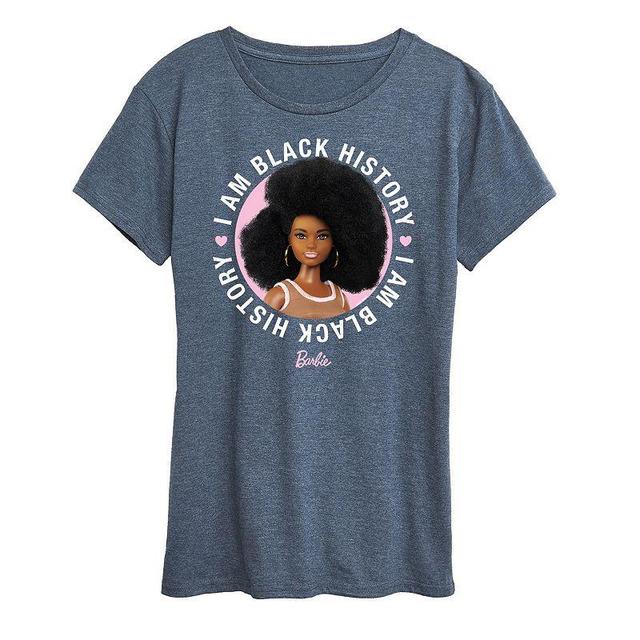 Womens Barbie I Am Black History Graphic Tee Grey Blue Product Image