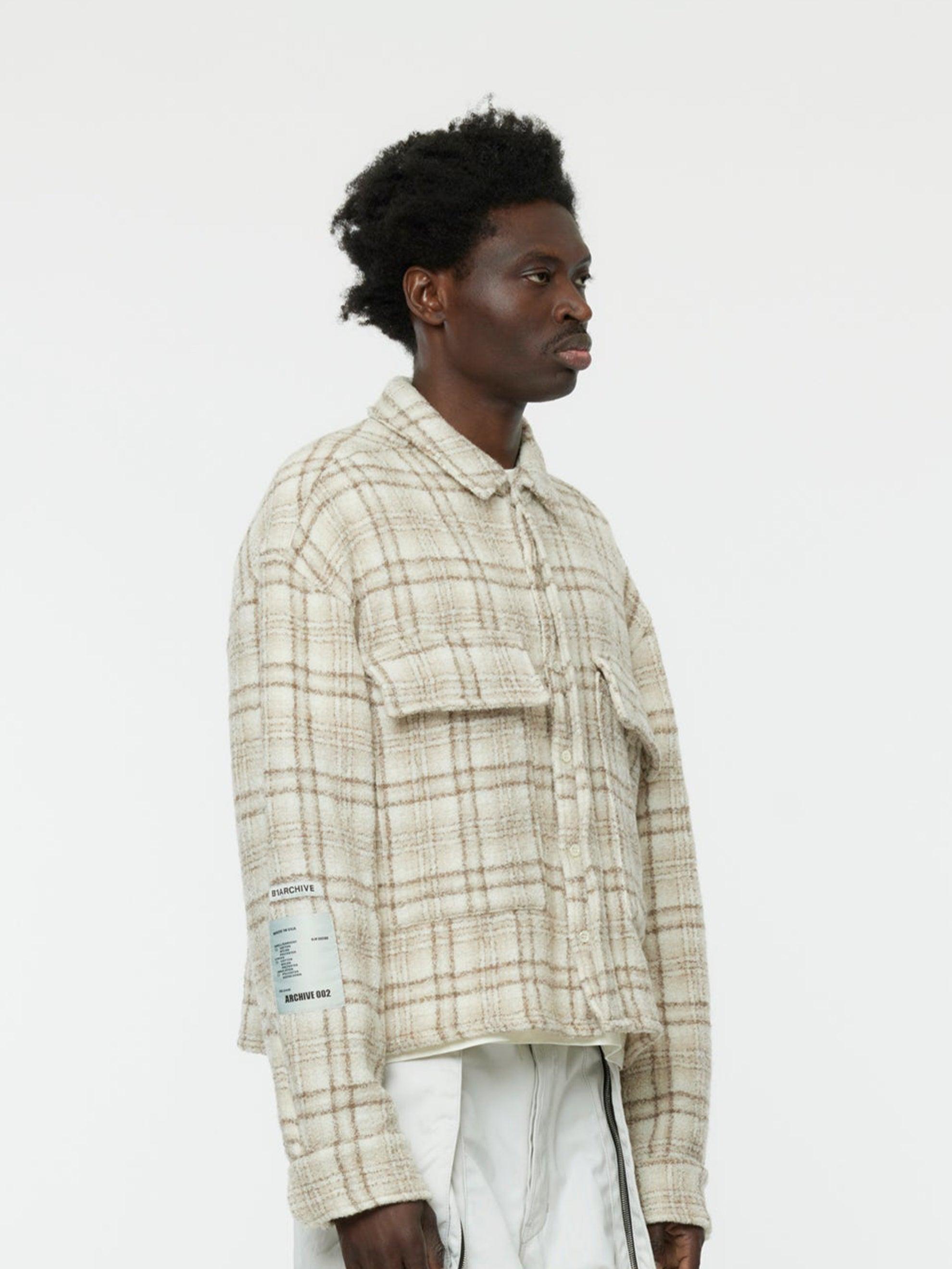 Flap Pocket Check Shirt (Khaki) Product Image