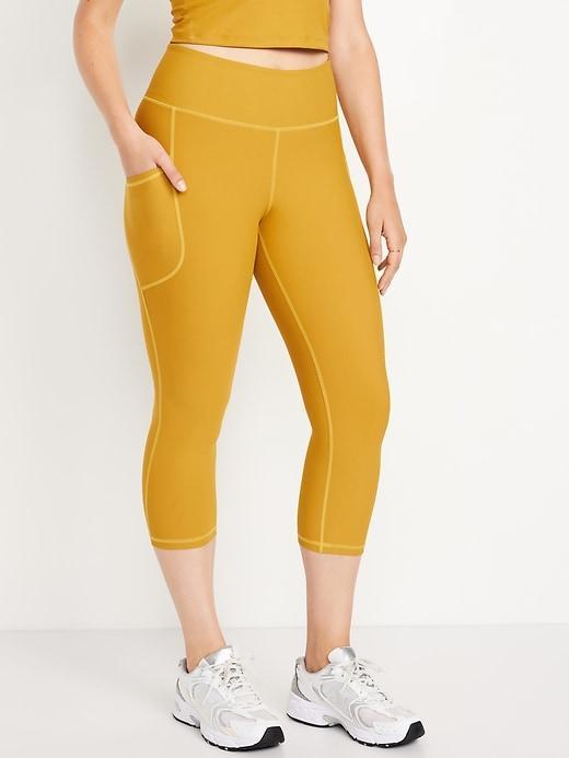 High-Waisted PowerSoft Crop Leggings Product Image