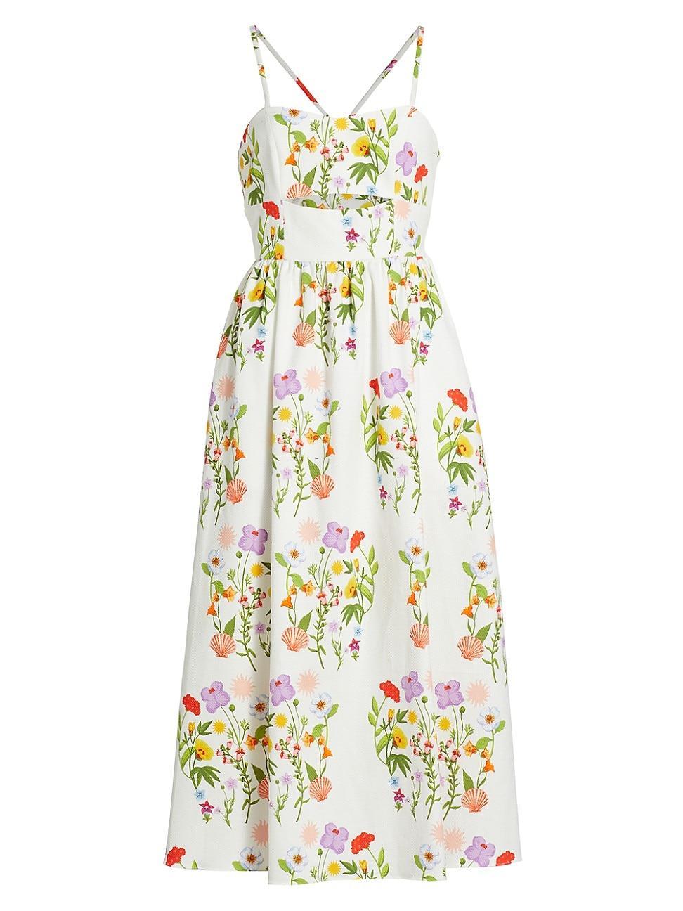 Womens Jordan Floral Cut-Out Midi-Dress Product Image