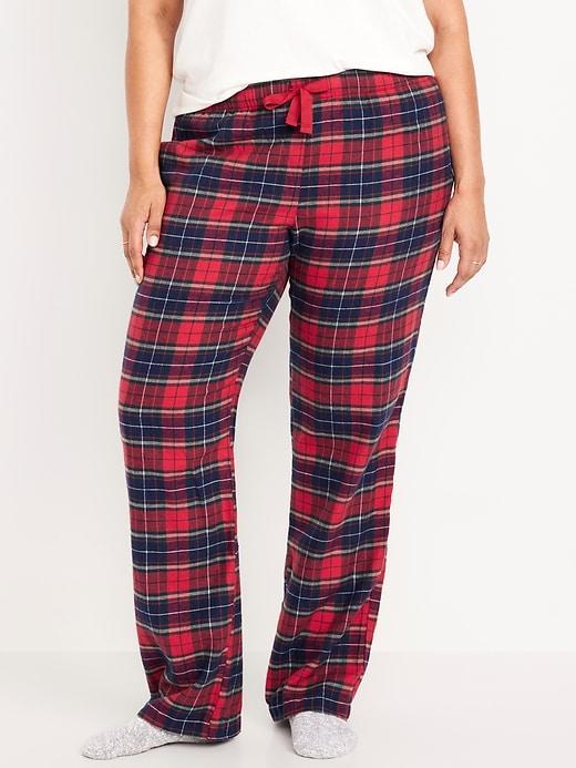 Mid-Rise Flannel Pajama Pants for Women Product Image