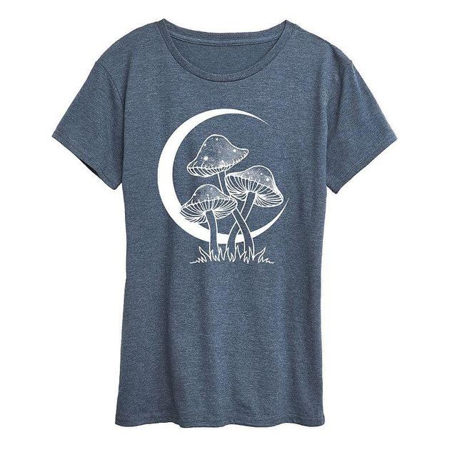 Womens Celestial Mushrooms Graphic Tee, Girls Heather Grey Product Image