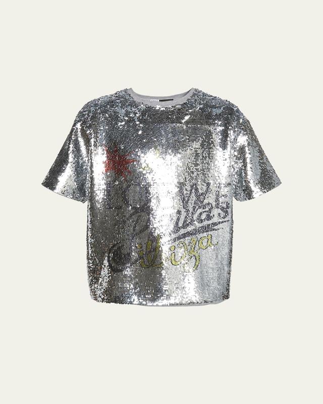 Mens Sequined Paoas Ibiza Printed T-Shirt Product Image