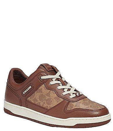 Mens Signature Leather Monogrammed Sneakers Product Image