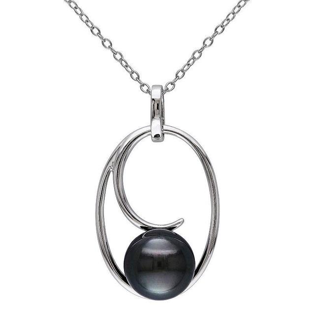 Stella Grace Sterling Silver Tahitian Cultured Pearl Pendant, Womens Product Image