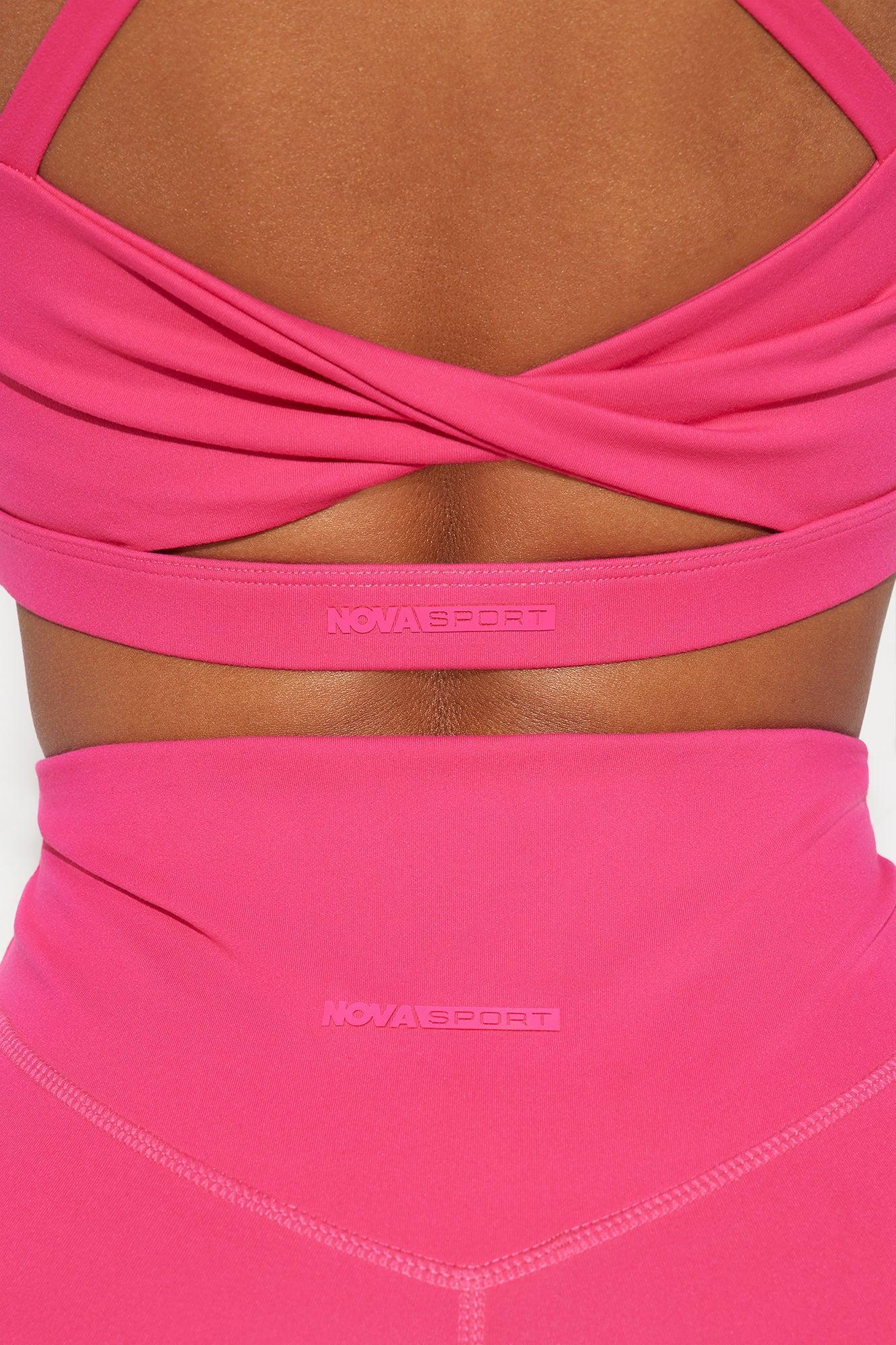 Slow Stretch Super Soft Sports Bra - Fuchsia Product Image