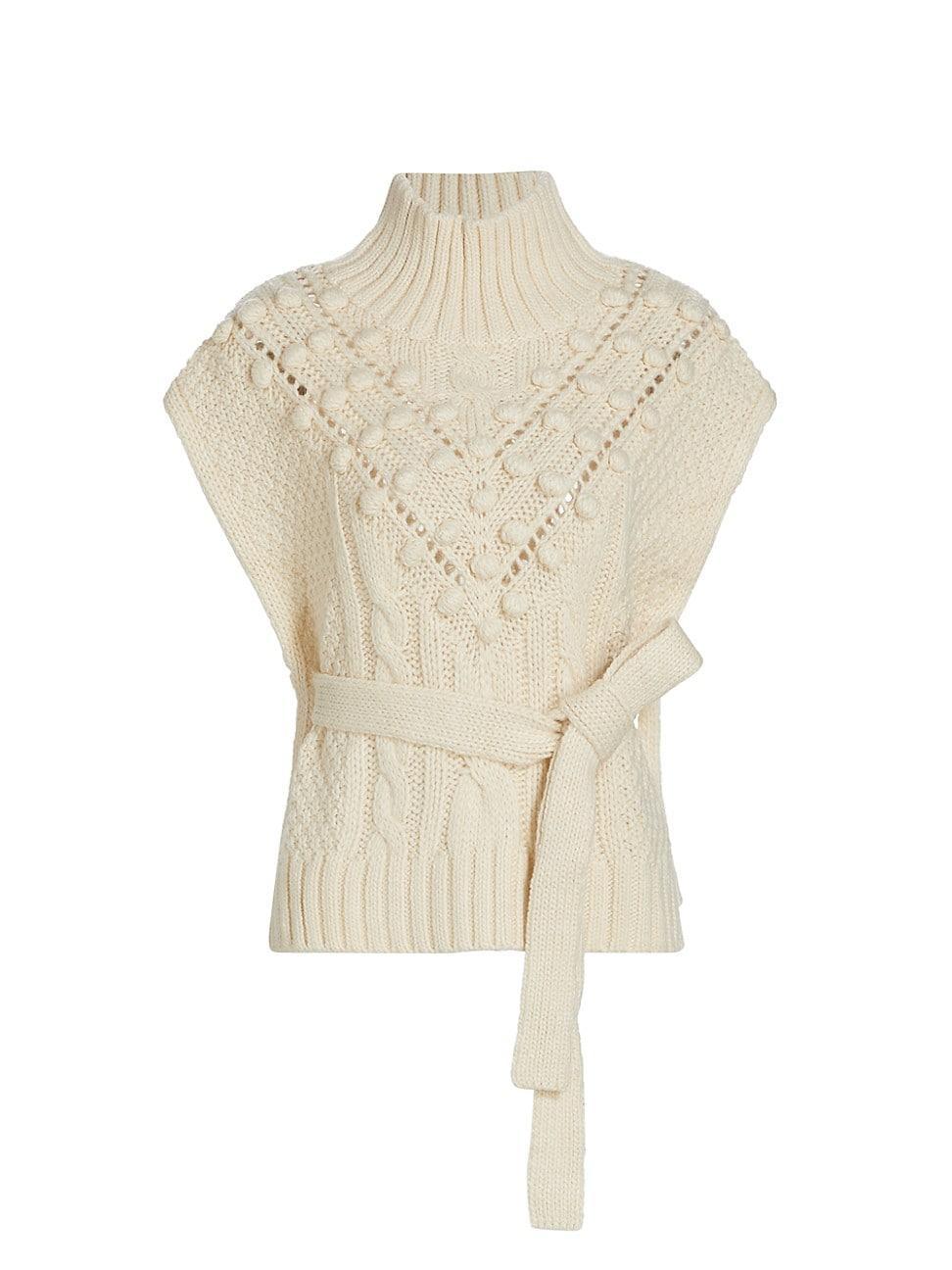 Womens Cosette Cable-Knit Tie-Waist Vest Product Image