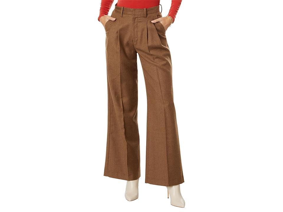 AG Jeans EmRata x AG Joan Double Pleated Trousers (Umber) Women's Clothing Product Image