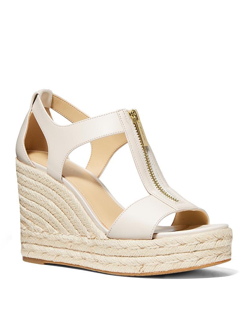 Michael Michael Kors Womens Berkley Front Zip Espadrille Wedge Heel Platform Sandals Product Image