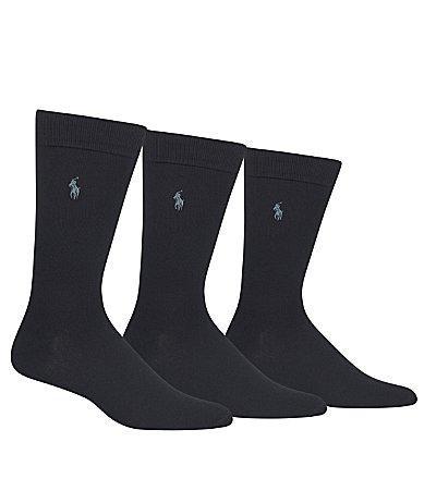 Polo Ralph Lauren Mens 3-Pk. Extended Size Supersoft Dress Socks Product Image