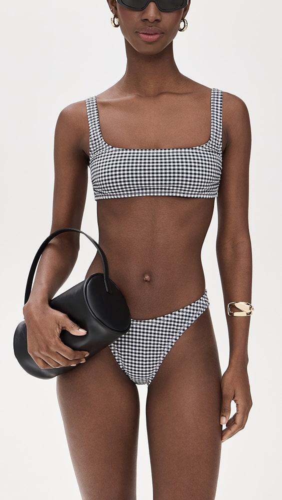 Good American Gingham Square Neck Bikini Top | Shopbop Product Image