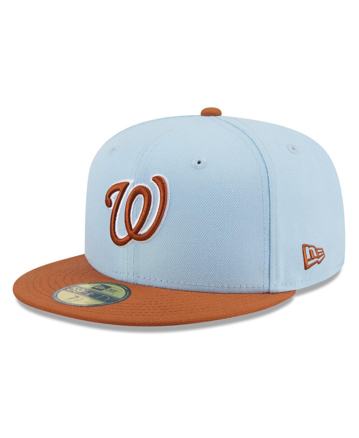 Mens New Era Blue/Brown Washington Nationals Spring Color Basic Two-Tone 59FIFTY Fitted Hat Product Image