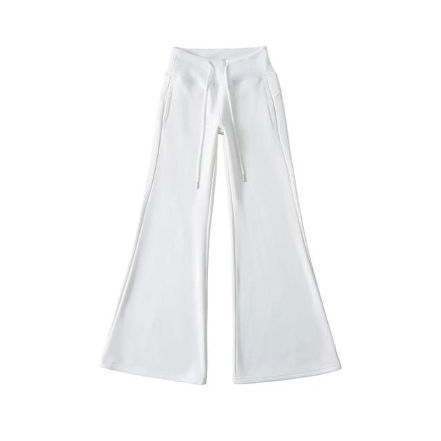 Drawstring Waist Plain Flared Sweatpants Product Image