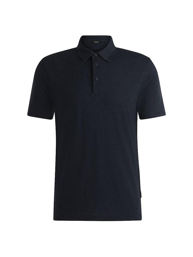 Mens Slim-Fit Polo Shirt with Striped Collar Product Image