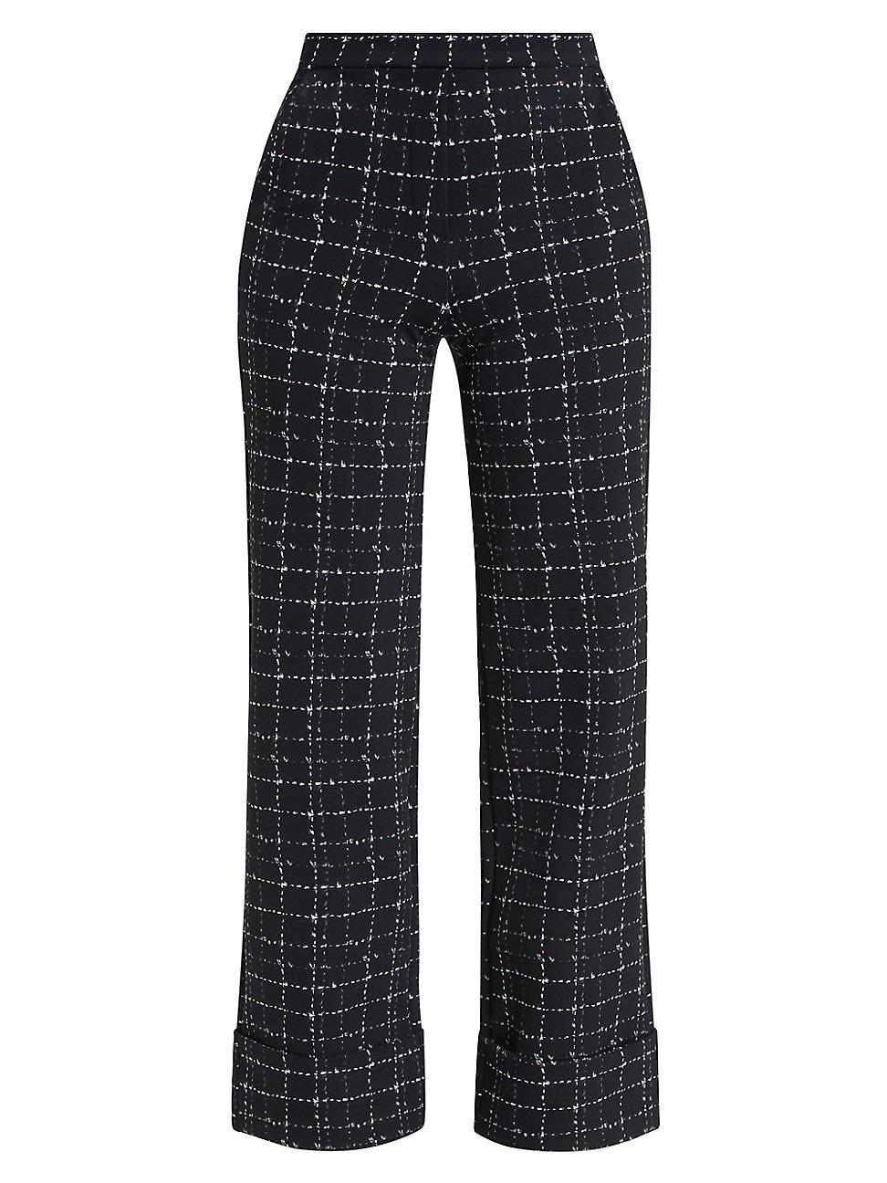 Womens Fredynah Check Mid-Rise Wide-Leg Pants Product Image