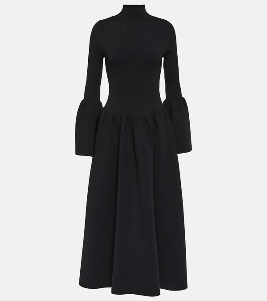 CHLOÉ Wool-blend Midi Dress In Black product image