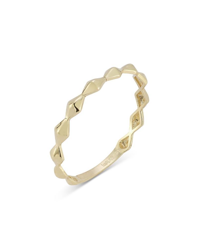 Moon & Meadow 14K Yellow Gold Geometric Narrow Band Product Image