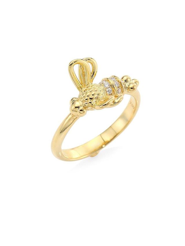 Womens Garden of Earthly Delights Diamond & 18K Yellow Gold Bee Ring Product Image