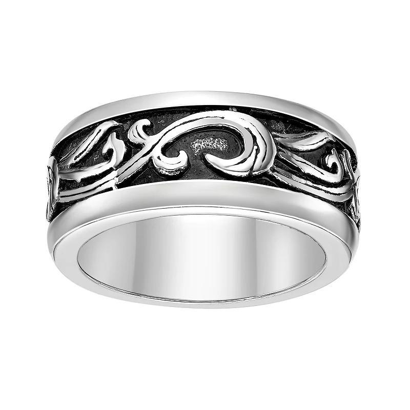 Mens LYNX Stainless Steel Band Ring Two Tone Product Image