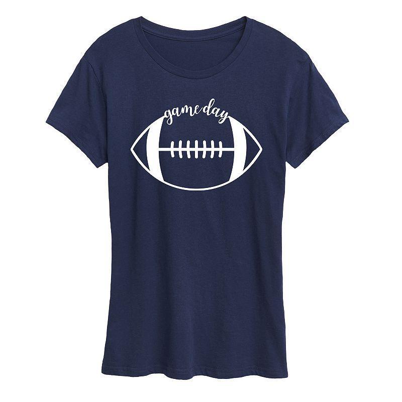 Womens Game Day Football Graphic Tee Blue Product Image