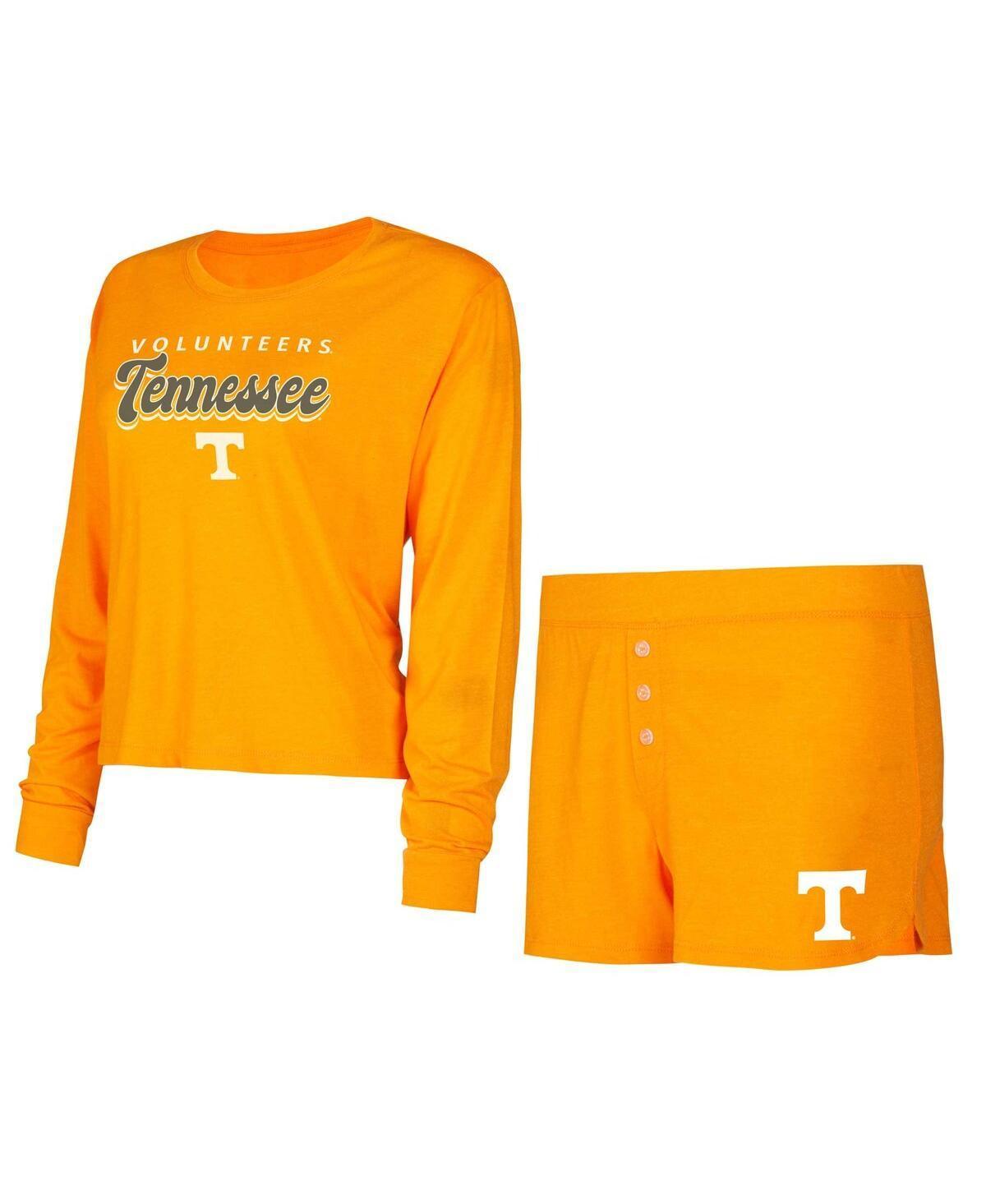 Concepts Sport Womens Orange Tennessee Volunteers Team Color Long Sleeve T-Shirt Shorts Set Product Image