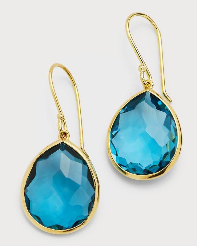 Womens Rock Candy Medium 18K-Green-Gold & Swiss Blue Topaz Teardrop Earrings Product Image