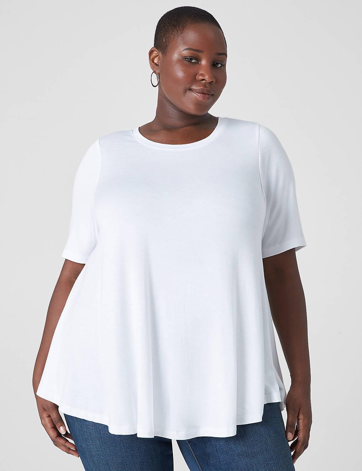 Lane Bryant Perfect Sleeve Crew-Neck Extreme Swing Tunic 18/20 White Product Image