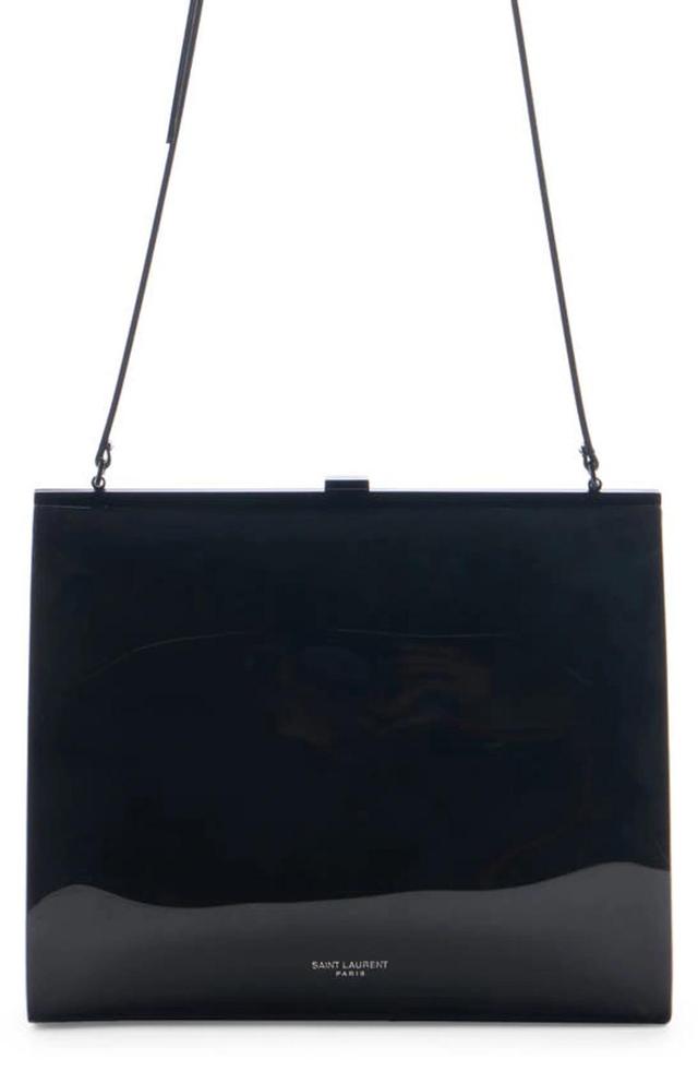 SAINT LAURENT Small Sac Patent Shoulder Bag In Nero/nero Product Image