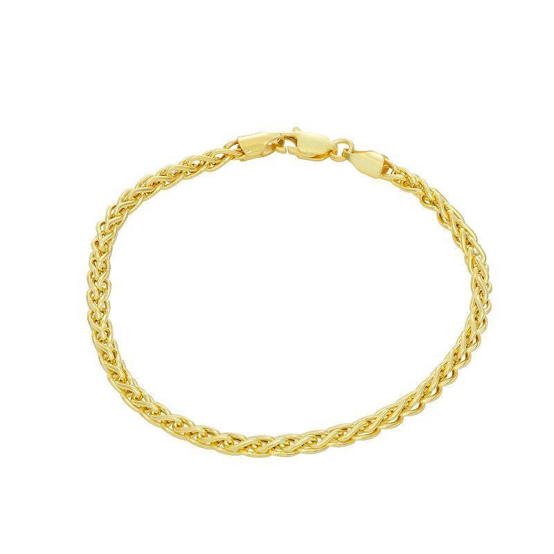 Giorgio di Vicenza Sterling Silver Wheat Chain Bracelet, Womens Gold Tone Product Image