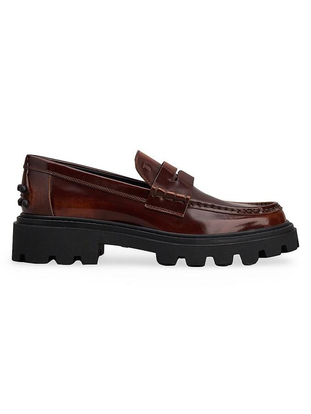 Womens Gomma Pesante Leather Lug-Sole Penny Loafers Product Image