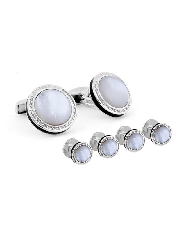 Mens Six-Piece Round Shirt Studs and Cufflinks Set Product Image