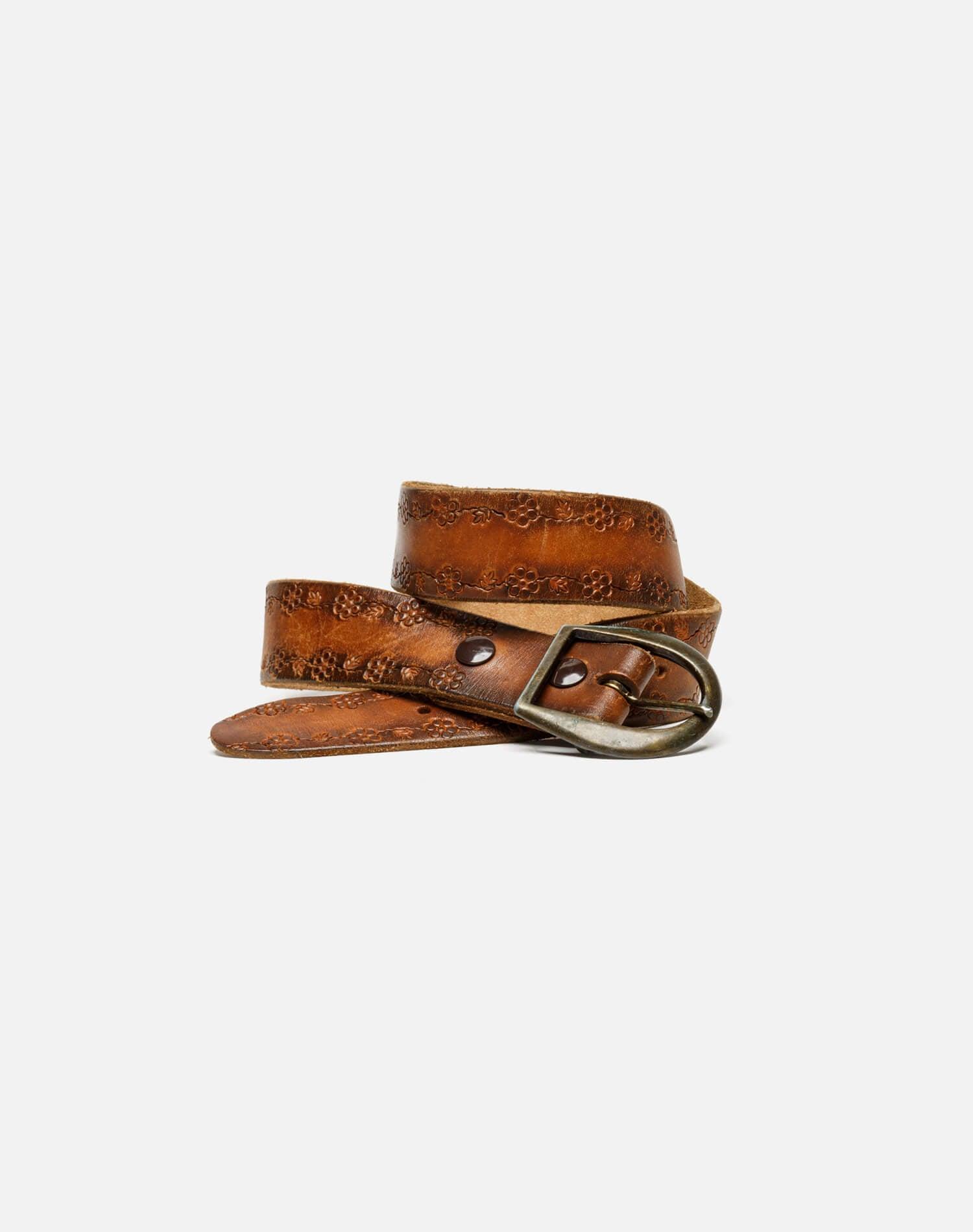 70s Embossed Leather Belt - #40 Female Product Image