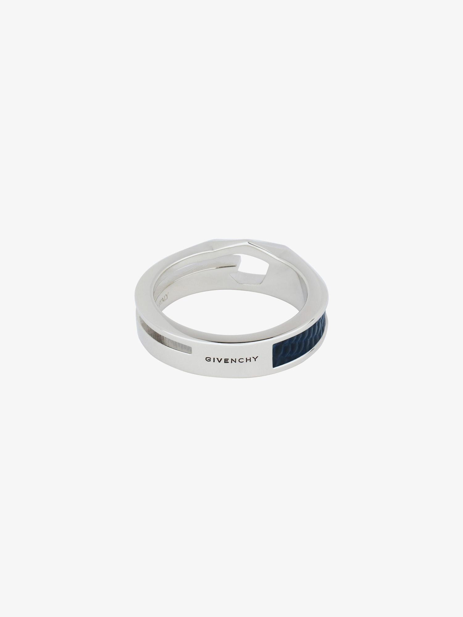 Giv Cut ring in metal and leather Product Image