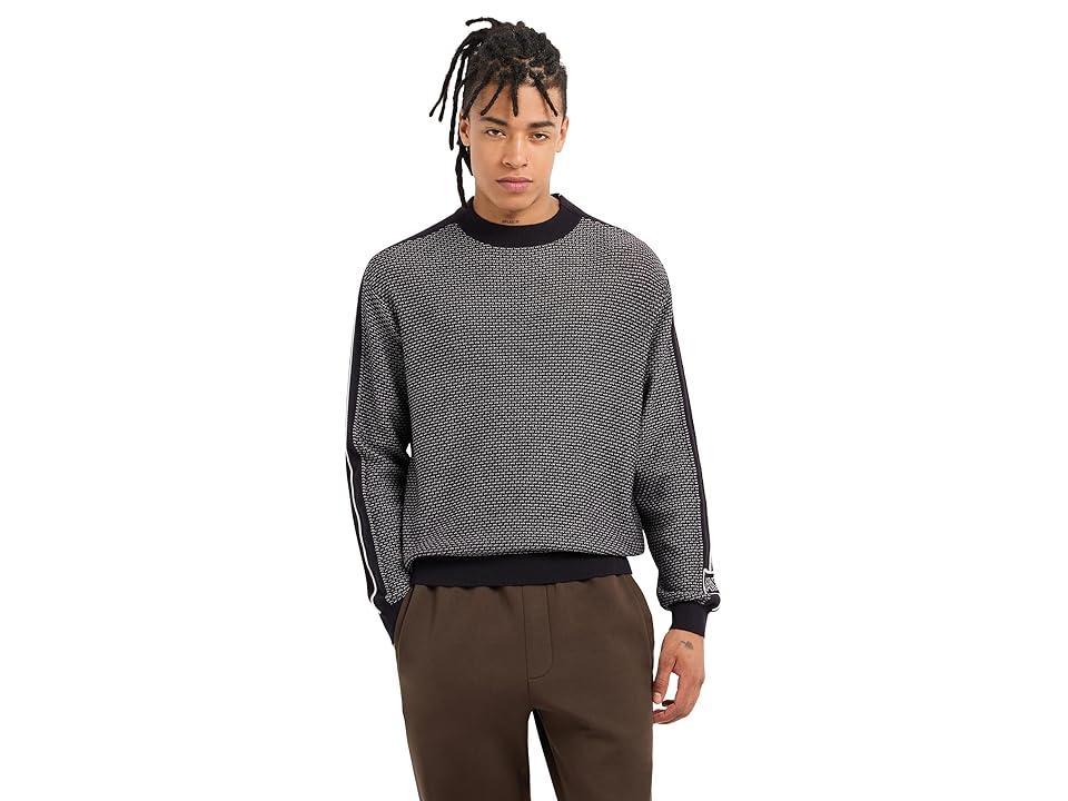 Armani Exchange Wool Mix Textured Sweater (Driftwood /Navy) Men's Sweater Product Image