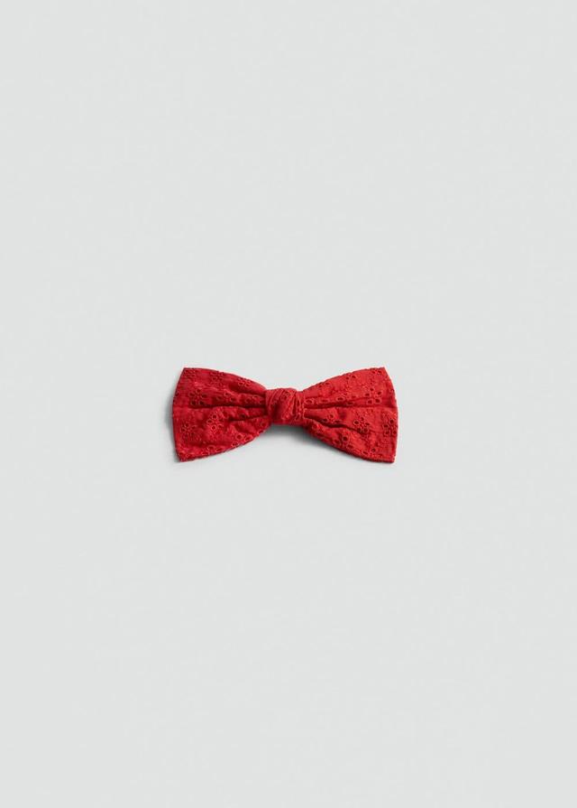 MANGO - Embroide bow barrette - One size - Women Product Image