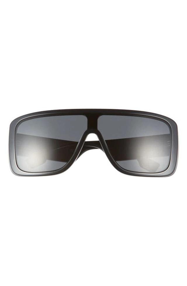 30mm Mirrored Rectangular Sunglasses In Dark Grey Product Image