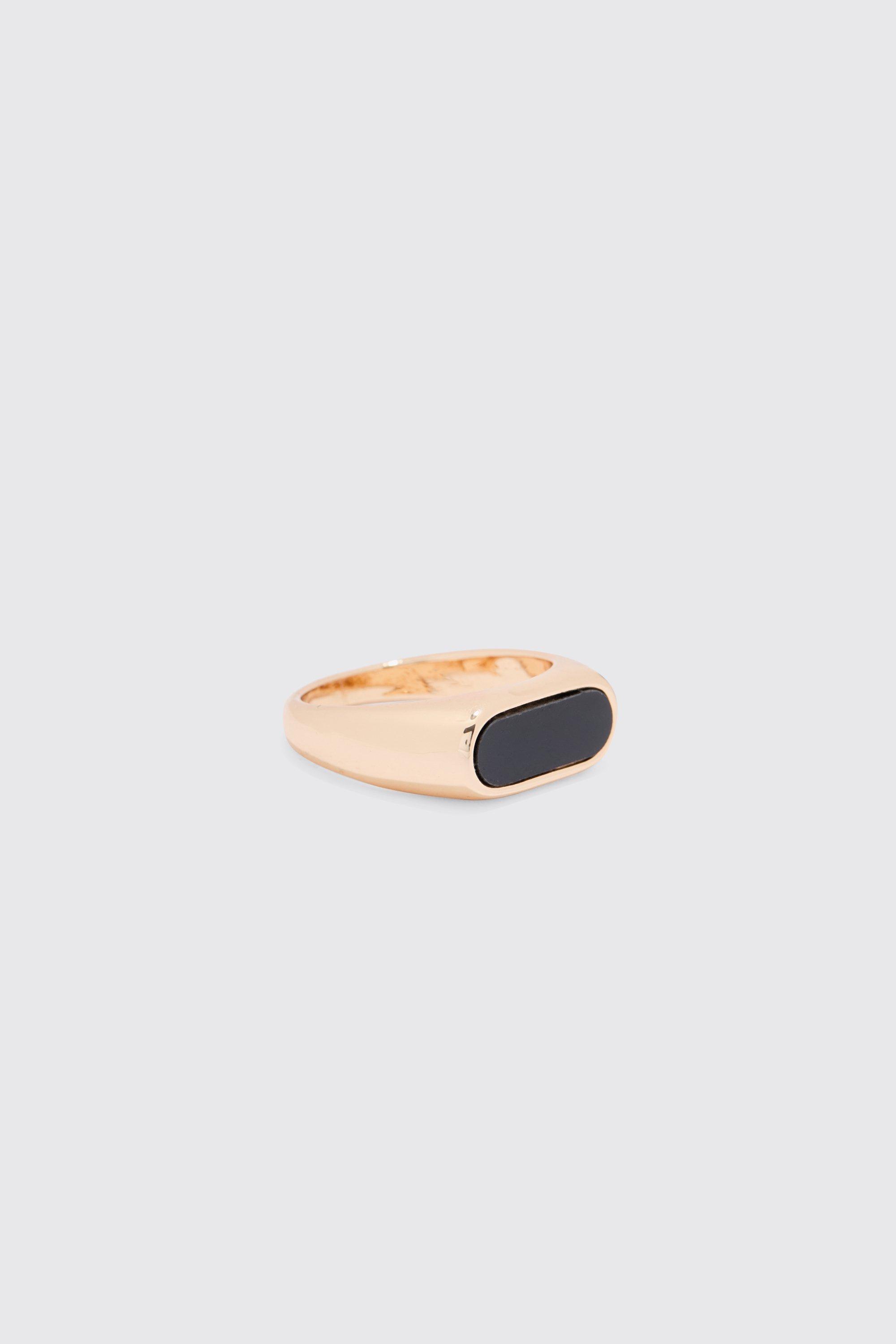 Mens Metallics Metal Signet Ring In Gold, Metallics Product Image