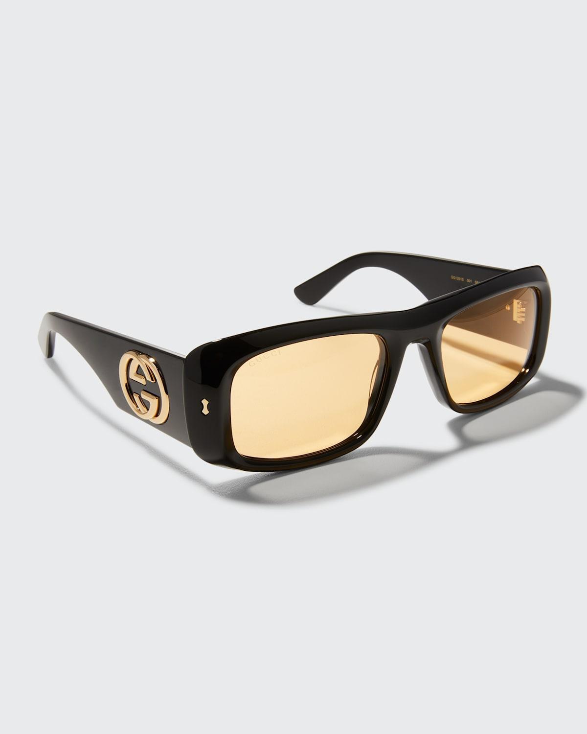 Mens Maxi GG-Logo Square Acetate Sunglasses Product Image