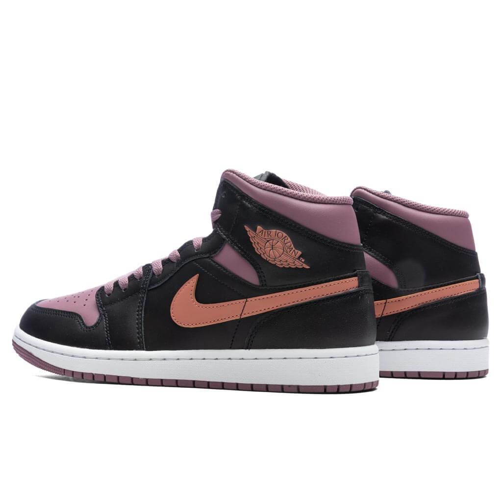 Air Jordan 1 Mid SE - Black/Sky J Orange/White Male Product Image