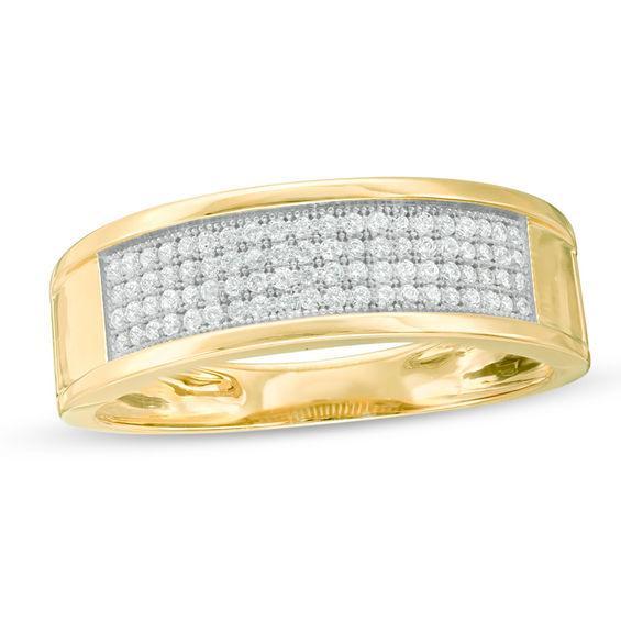 Men's 1/4 CT. T.w. Diamond Wedding Band in 10K Gold Product Image