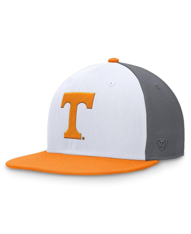 Top of the World Mens White Volunteers Tri-Tone Heritage Collector Fitted Hat - White, Tennessee Orange Product Image