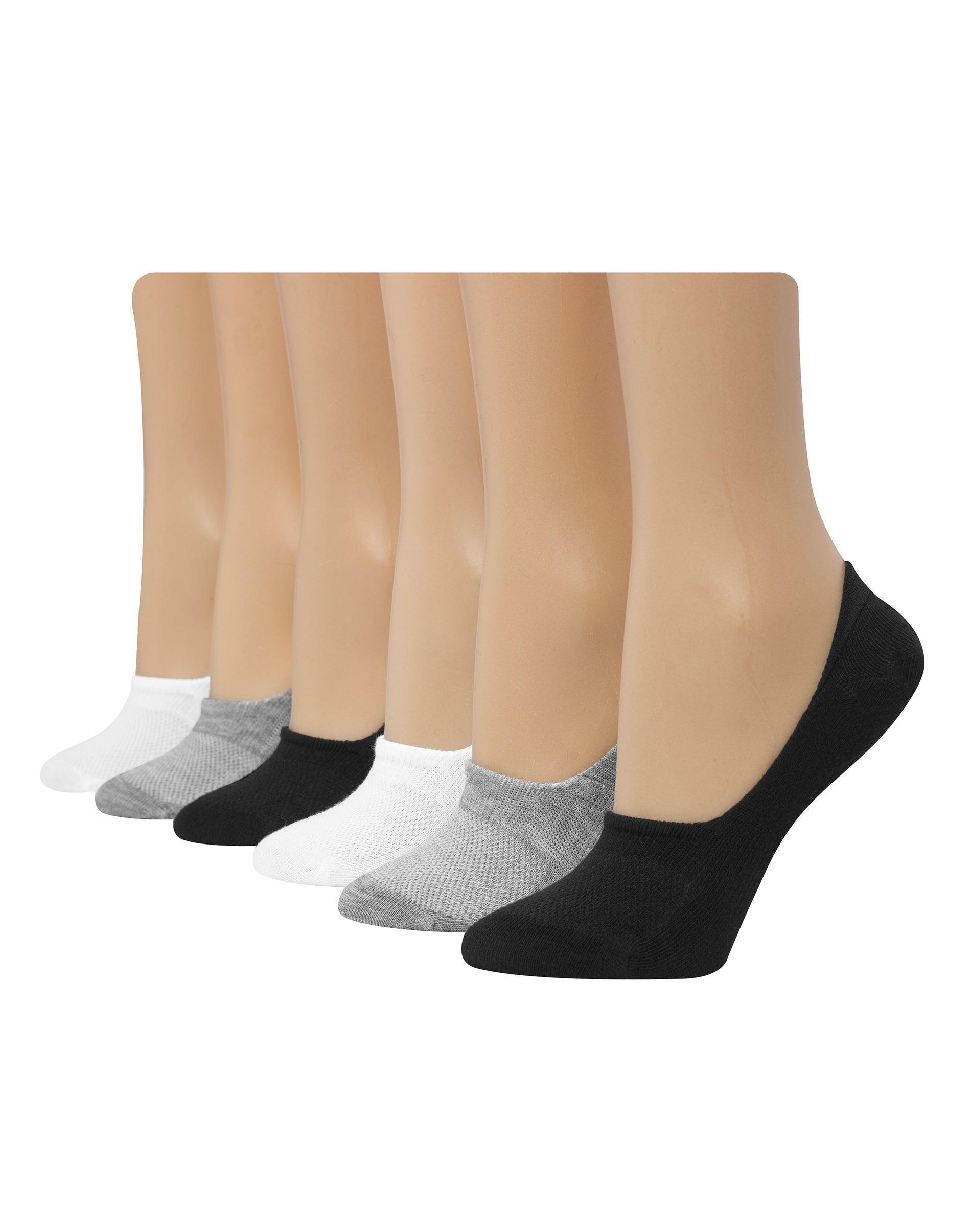 Hanes Comfort Fit Womens Mid Sport Invisible Liner Socks, 6-Pairs Black 5-9 Product Image