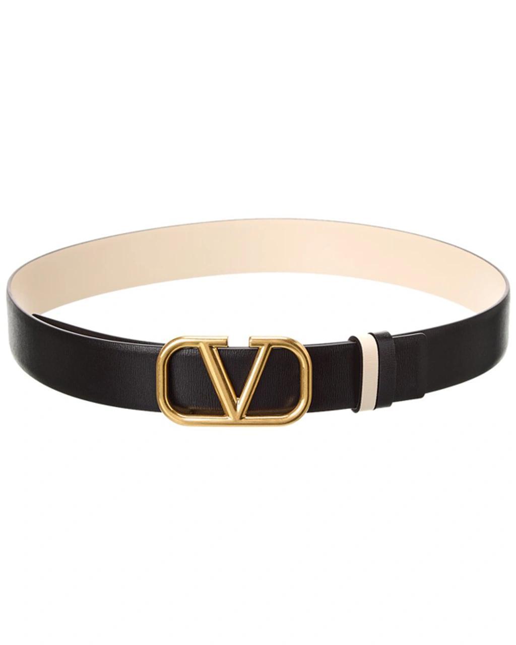 Valentino Vlogo Signature Reversible Leather Belt In Black Product Image